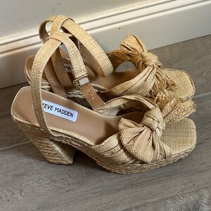 Steve Madden Natural Woven Espadrille Heels